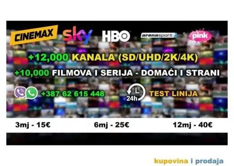 IPTV Premium - 12000 Kanala + Videoteka