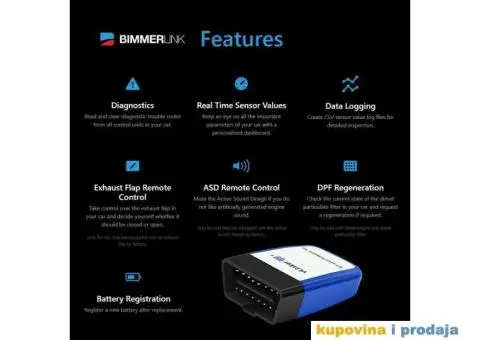 NOVO - Vgate vLinker BM+ V2.2 Bluetooth 4.0 OBD2 za BMW - 9/15