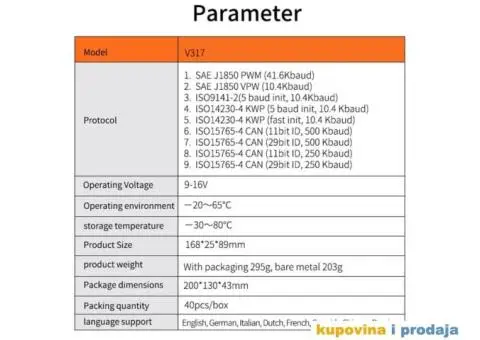 NOVO - V317 Univerzalna OBD 2 OBD II EOBD Auto Dijagnostika - 7/15