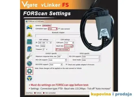 NOVO Vgate ELM327 vLinker FS OBD2 auto dijag za Ford, Mazdu - 10/14