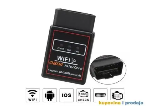 WIFI Auto Skener OBD2 ELM327 V2.1 OBDII - 1/8