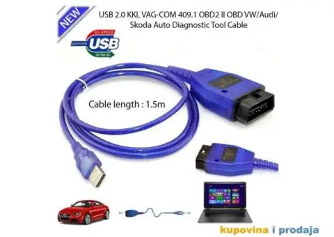 USB VAG-COM 409.1, OBD2 KKL VW, Audi, Škoda,Seat - 7/13