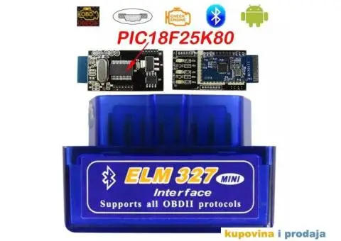 V1.5 Mini Bluetooth ELM 327 PIC18F25K80 OBD2 Dijagnosti - 1/15