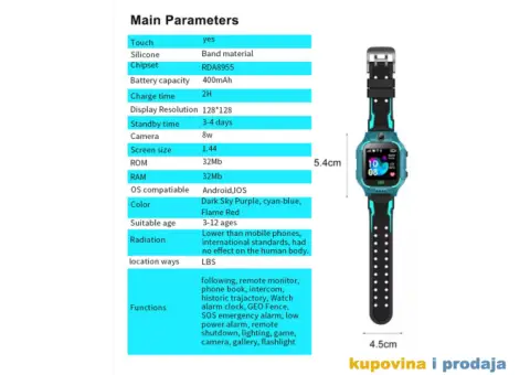 Q19 Deciji Smart Watch 2G, LBS Location Sim Kartica - 14/15