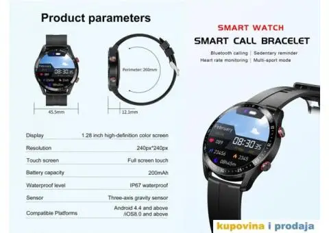 HW20 Bluetooth Smart Watch ECG+PPG Bluetooth poziv - 12/15