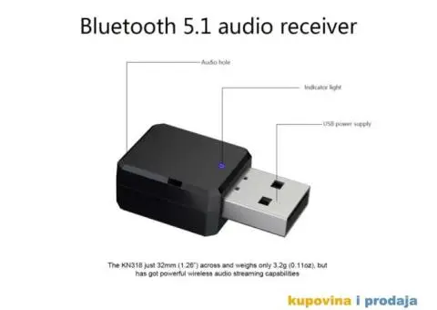 USB Hands Free Bluetooth Receiver Car Kit - 11/15