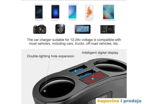 3.1A Dual Razdelnik USB Auto Upaljac / Punjač, 12V-24V - 4/15