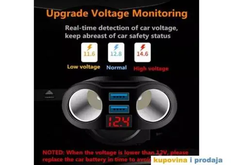 3.1A Dual Razdelnik USB Auto Upaljac / Punjač, 12V-24V - 6/15