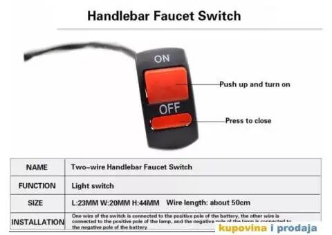 Univerzlani 12V Prekidac za Motorcikle, Skutere, Kvad itd - 4/15