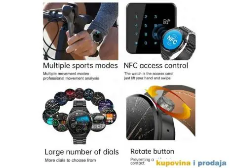 Novo - GT3 Pro Bluetooth NFC Smart Watch Bluetooth Poziv - 7/14