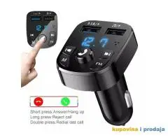 Bluetooth FM Transmiter, HandsFree, MP3, SD, 3.1A Brzi Punjac