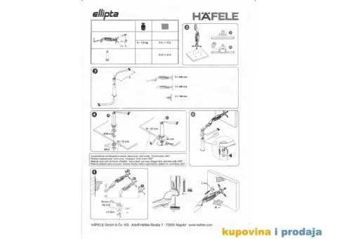 Nosac monitora HAFELE ellipta 818.11.932 do 7.5 kg na EXTRA popustu - 4/12