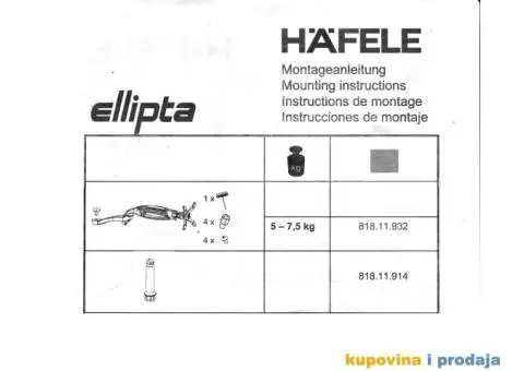 Nosac monitora HAFELE ellipta 818.11.932 do 7.5 kg na EXTRA popustu - 6/12