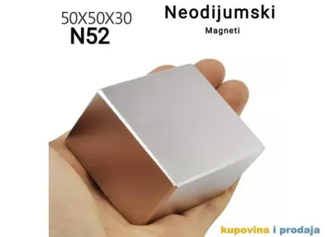 50x50x30mm N52 Neodijumski Bolk Magneti - 1/11