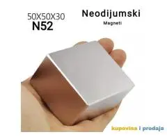 50x50x30mm N52 Neodijumski Bolk Magneti - 1