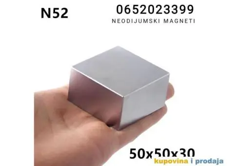 50x50x30mm N52 Neodijumski Bolk Magneti - 2/11