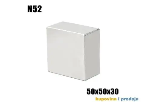 50x50x30mm N52 Neodijumski Bolk Magneti - 8/11