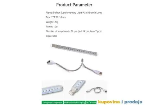 USB UV LED Lampa za rast biljaka - 7/10