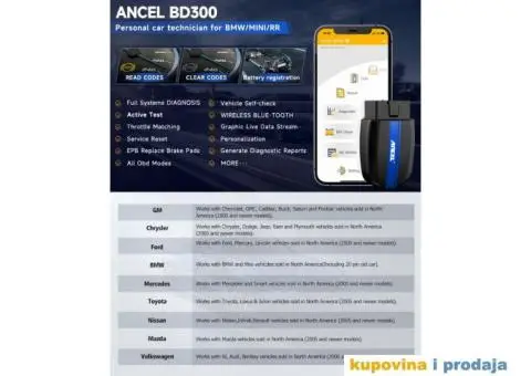 ANCEL BD300 Bluetooth OBD2 za BMW grupu vozila Mini, Rolls Royce - 9/15