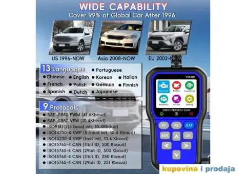 YM319 OBDII+EOBD+CAN Auto Dijagnostika - 4/15